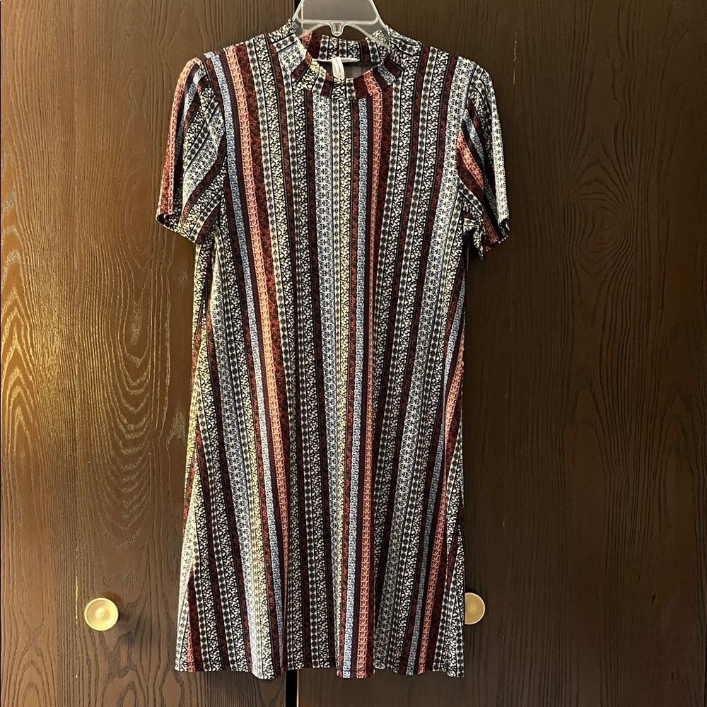 BCBGeneration short sleeved multi-colored striped dress. Size Medium